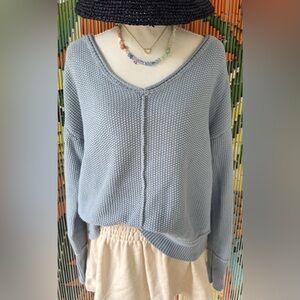 Lucky Brand Powder Blue V-Neck Knit Sweater